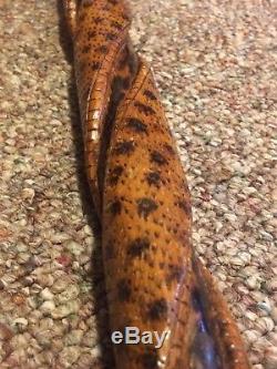 Antique Hand Carved Cocobolo Cane / Walking Stick Austrian 1880s