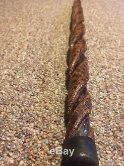 Antique Hand Carved Cocobolo Cane / Walking Stick Austrian 1880s