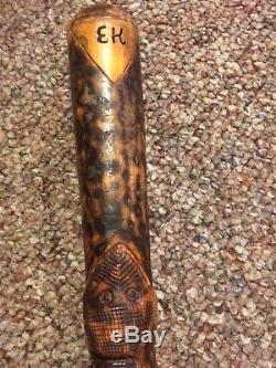 Antique Hand Carved Cocobolo Cane / Walking Stick Austrian 1880s