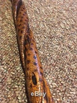 Antique Hand Carved Cocobolo Cane / Walking Stick Austrian 1880s
