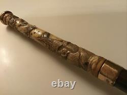 Antique Hand Carved Dress/Walking Stick/Cane