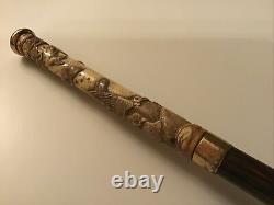 Antique Hand Carved Dress/Walking Stick/Cane