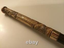 Antique Hand Carved Dress/Walking Stick/Cane