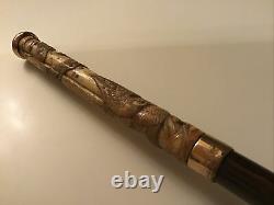 Antique Hand Carved Dress/Walking Stick/Cane