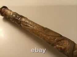 Antique Hand Carved Dress/Walking Stick/Cane