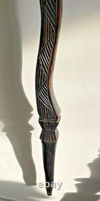 Antique Hand Carved Ebony hardwood African Tribal Walking Stick 92 cm ideal gift