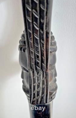 Antique Hand Carved Ebony hardwood African Tribal Walking Stick 92 cm ideal gift