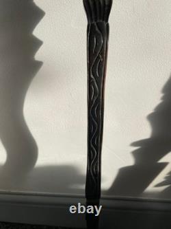 Antique Hand Carved Ebony hardwood African Tribal Walking Stick 92 cm ideal gift