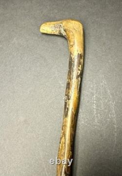 Antique Hand Carved Folk Art Eagle Head Twisted Burley Wood Walking Stick Cane