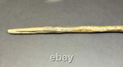 Antique Hand Carved Folk Art Eagle Head Twisted Burley Wood Walking Stick Cane