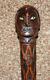 Antique Hand-Carved Glass Eyed Face Top, Malacca Bamboo Walking Stick