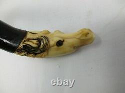 Antique Hand Carved Horse Head Cane Walking Stick