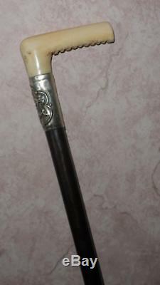 Antique Hand Carved Hunting Theme Rosewood Walking Stick'J. F. Rogerston' 81cm