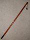 Antique Hand Carved Japanese Lady And Snake Walking Stick With Ball Root Top -98cm
