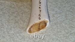 Antique Hand Carved & Painted Horn Walking Stick Vgc 33 Long