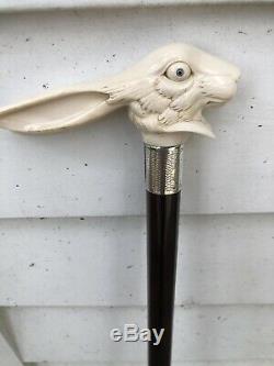 Antique Hand Carved Rabbit Walking Stick