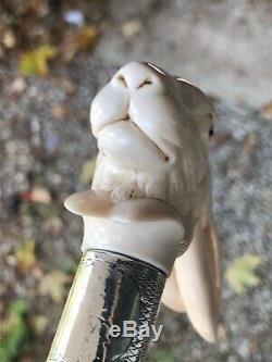 Antique Hand Carved Rabbit Walking Stick