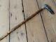 Antique Hand Carved Shaft And Glass Eyed Dogs Head Walking Stick London 1887