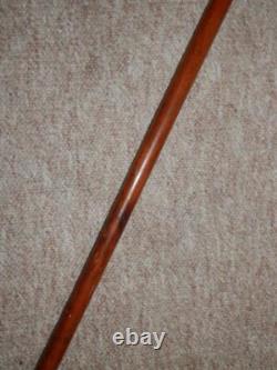 Antique Hand Carved Swirl Patterned Walking Rounded Top Stick Cane 91cm 298g