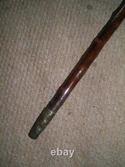 Antique Hand Carved Treen Hardwood Chinese Head Walking stick/Cane