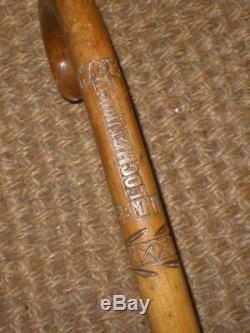 Antique Hand Carved -W. G. R. Lochennich Bennie Scottish Walking Stick