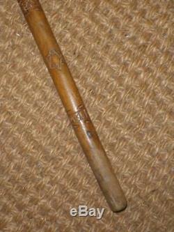 Antique Hand Carved -W. G. R. Lochennich Bennie Scottish Walking Stick