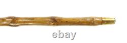 Antique Hand Carved Walking Stick Cane Magician Merlin Old Wise Man Glass Eyes
