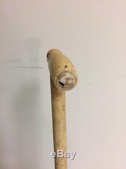 Antique Hand Carved Whale Bone Cane Walking Stick Nautical Interest