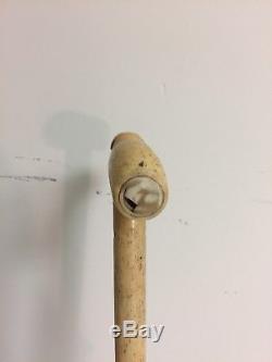 Antique Hand Carved Whale Bone Cane Walking Stick Nautical Interest