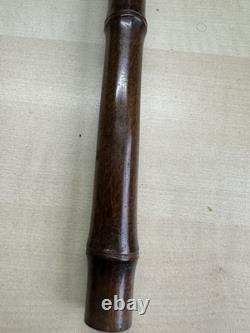 Antique Hand Carved Wooden Dog Head Cane Handle Walking Stick Top Part