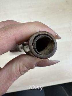 Antique Hand Carved Wooden Dog Head Cane Handle Walking Stick Top Part