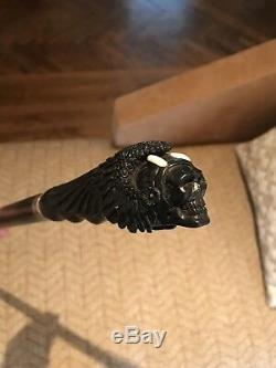 Antique Hand carved Ebony Walking Stick