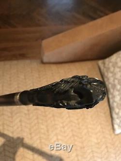 Antique Hand carved Ebony Walking Stick