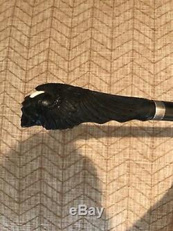 Antique Hand carved Ebony Walking Stick