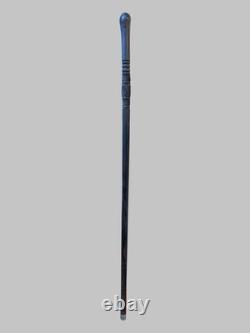 Antique Hardwood Patina Ceromonial Walking Stick Carved