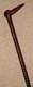 Antique Hardwood Walking Stick Cane Hand-Carved Bird Glass Eyes Ridged Shaft