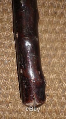 Antique Irish Traditional Shillelagh Club With Hand Carved Monkeys Face 59cm