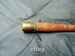 Antique Japanese Meiji Period Hand Carved Bamboo Walking Cane Stick Fine Carving