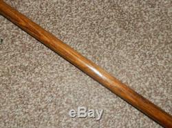 Antique'KENDALL' Walking Stick With Hand Carved Parrot Top & Silver Collar 1928