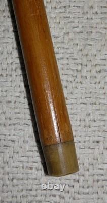 Antique Kettering Walking Stick Gold Collar Hand-Carved Intricate Foot Handle