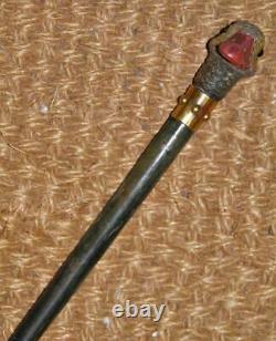 Antique Ladies Walking Stick/Cane With Hand-Carved & Painted Duck Top