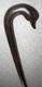 Antique Large Treen Walking Stick Cane Hand Carved Duck Head Crook & Glass Eyes