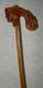Antique Macedonian Walking Stick / Cane Hand-Carved Handle Man's Head & Snakes