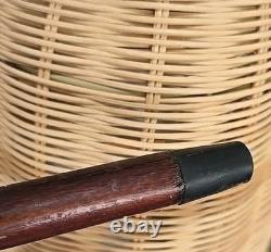Antique Made In England Carved Dog Head Cane Walking Stick Wood 36.5