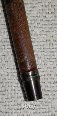 Antique Mahogany Police Walking Stick / Cane 3 Hand Carved Collars 86cm Long