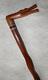 Antique Mahogany Walking Stick / Cane Carved Crocodile Glass Eyes Fritz Handle