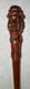 Antique Mahogany Walking Stick / Cane Hand-Carved Bearded Man's Head Pommel