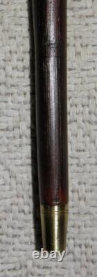 Antique Mahogany Walking Stick / Cane Hand-Carved Bearded Man's Head Pommel