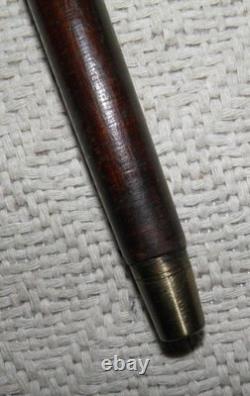 Antique Mahogany Walking Stick Cane Hand-Carved Terrier Dog Head Top Glass Eyes Antique Mahogany Walking Stick Cane Hand-Carved Terrier Dog Head Top Glass Eyes