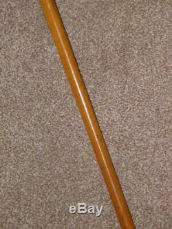 Antique Malacca Walking Stick/Cane With A Hand Carved Pomegranate Top 91cm